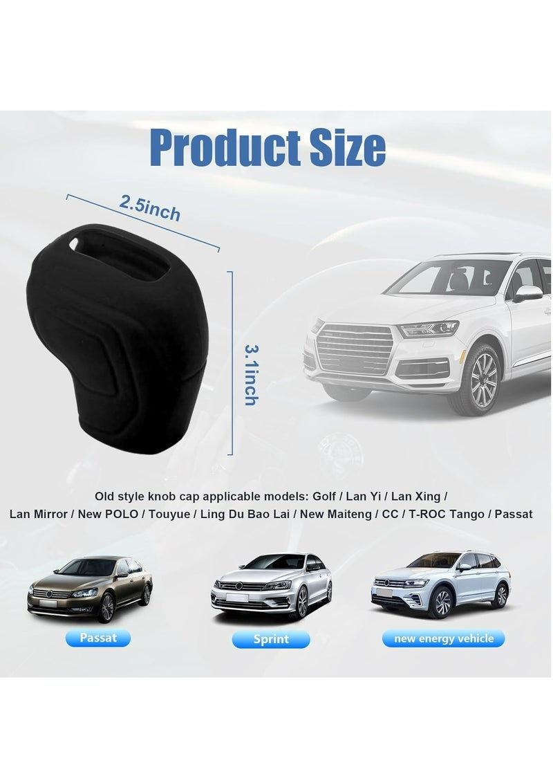 Generic 2PCS Car Gear Shift Knob Cover, Elastic Silicone Car Automatic Shift Protect Accessories, Anti-Slip Auto Knob Gear Stick Protector, Car Decoration for Men Women (New, Black)  - Image 2