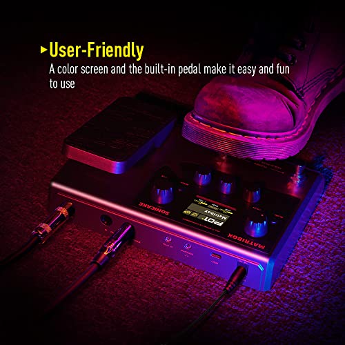 SONICAKE سونياك ماتريبوكس - معالج تأثيرات متعددة للجيتار مع دواسة تعبير، مع 130 تأثيرات مدمجة للجيتار/الباس/الأكوستيك، نمذجة مضخم الصوت، محاكاة خزائن IR، واجهة صوت USB ستيريو OTG QME-50 - Image 5