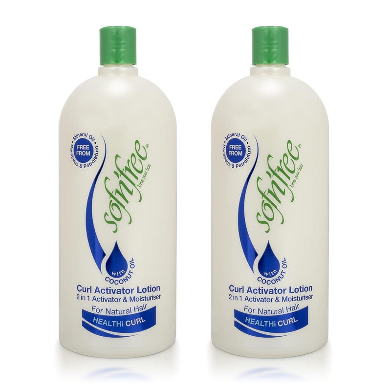SofnFree Moisturizer Curl Activator Lotion Curl Defining Formula for Multicultural Curls Soft Waves Shine Frizz Control for Natural Textures 3381 fl oz 1 L Pack of 2 - Image 2