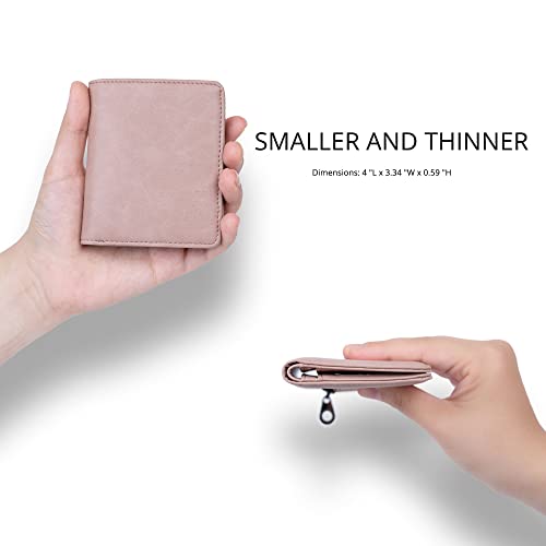 Alldaily Small RFID Wallet for Women Slim Compact Bifold Pocket Ladies Travel Mini Purse (Dark Pink) - Image 2