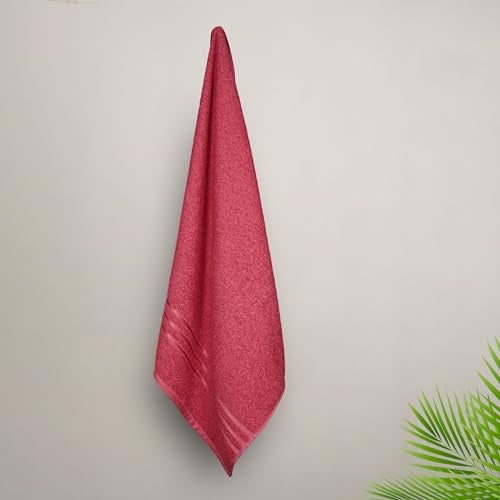 MYTRIDENT Bath Towel for Men/Women | Comfort Living | Quick Drying | Travel Friendly | 1 Piece Large Size 100% Cotton 400 GSM | 70cms x 140cms - Tango Tomato - Image 5