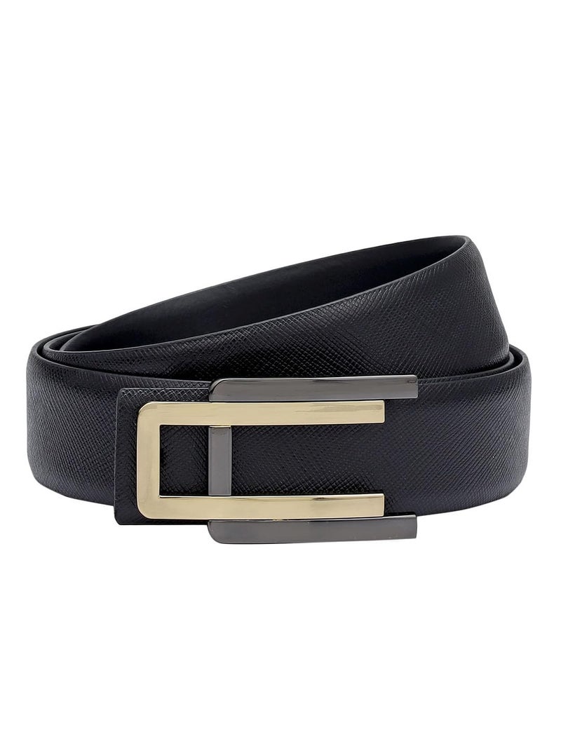 Da Milano Press Pin Leather Belt for Men - Black (Size- 100 cm) - Image 5