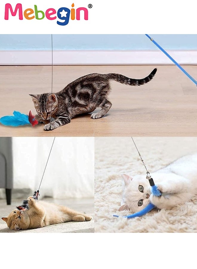 MEBEGIN 11PCS Cat Toys Set with Cat Teaser Stick, Feather Toys and Other Cat toys, Kitten Toys Assortments, Funny Interactive Cat Toys, Various Cat Enrichment Toys, Soft Safe Cat Toys(Random Color) - Image 3