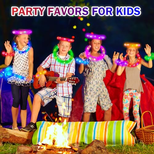 Wondrus Glow Sticks Goodie Gift Bag Stuffers for Kids 36 PCSLight up Pop Tube Bracelet Necklace for ToddlersGlow in the Dark Party Favors DecorationsEaster Basket Essentials Ideas Games Prizes for Boy Girl - Image 5