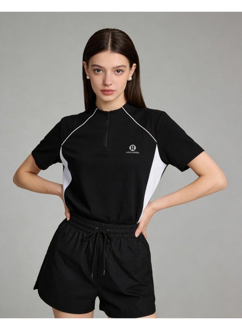 لولوليمون Lululemon تصميم الألوان مع شعور شبه السحب T-shirt - Image 4