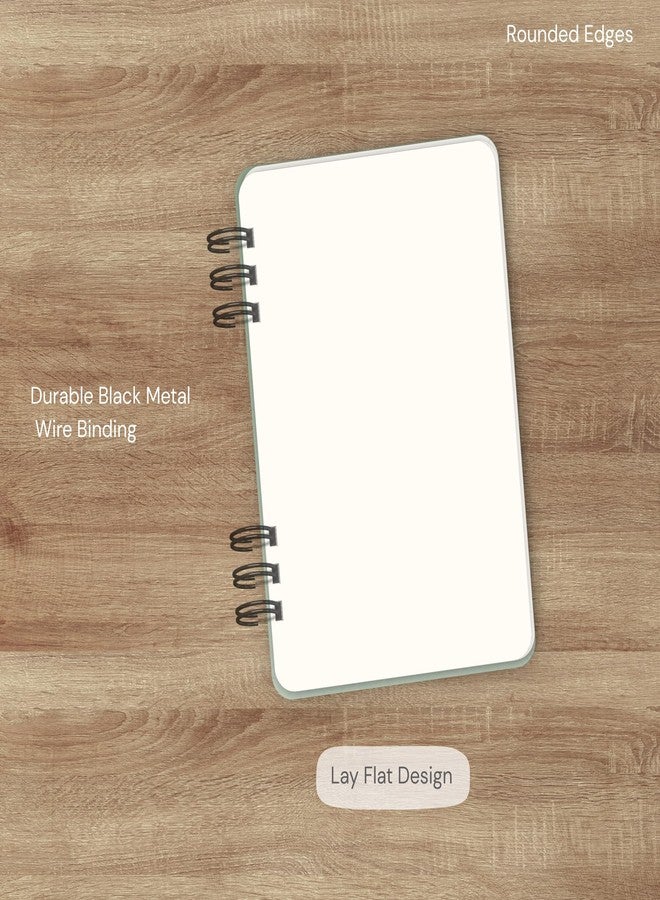 EKDALI A6 Size - Set of 2 Unruled Metal Wire Bound Pocket Size Notebooks - 100 Pages each - 85 GSM Natural Shade Paper -Sage Green Hard cover - Image 4