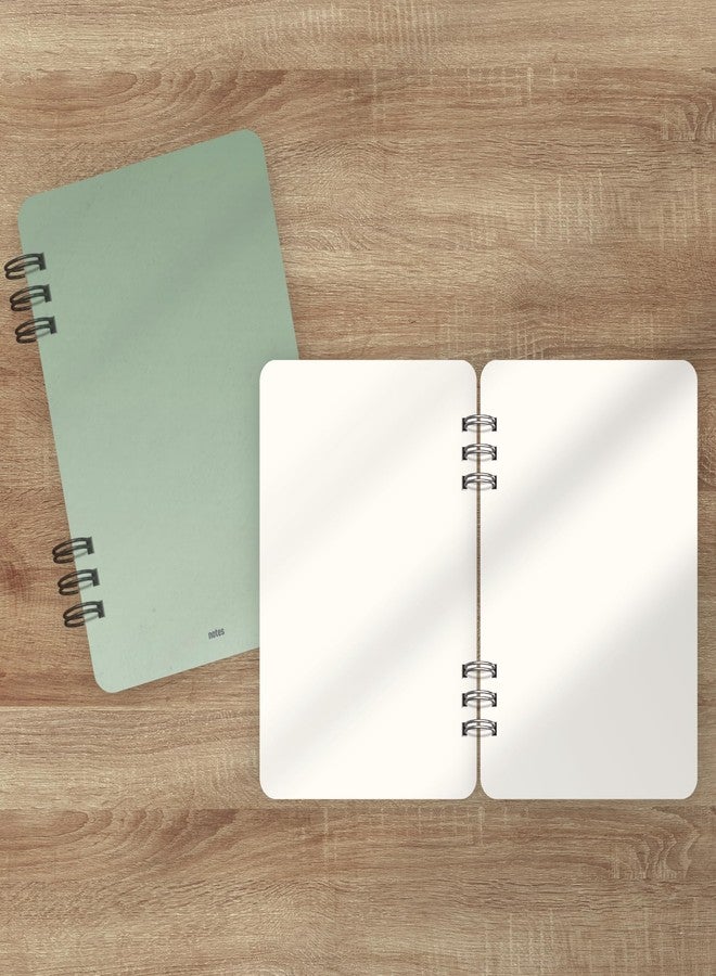 EKDALI A6 Size - Set of 2 Unruled Metal Wire Bound Pocket Size Notebooks - 100 Pages each - 85 GSM Natural Shade Paper -Sage Green Hard cover - Image 2