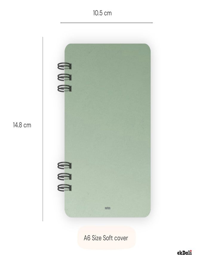 EKDALI A6 Size - Set of 2 Unruled Metal Wire Bound Pocket Size Notebooks - 100 Pages each - 85 GSM Natural Shade Paper -Sage Green Hard cover - Image 5