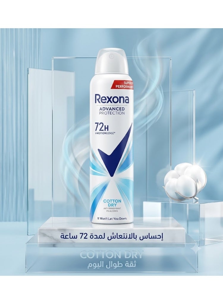 Rexona Advanced Protection Cotton Dry 72H Anti-Perspirant Spray - 200ml - Image 4