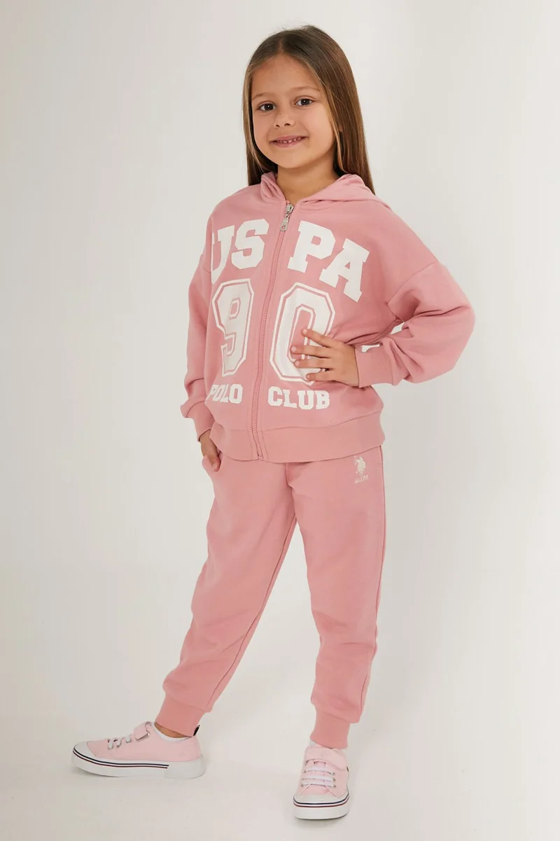 U.S. Polo Assn. BASE. Polo Assn. Naive Pink Girl's Tracksuit Set