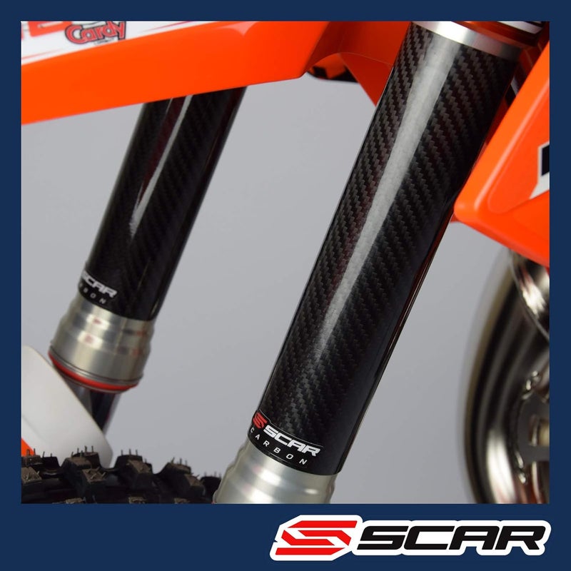 SCAR Carbon Fiber Lower Fork Wraps Compatible with KTM Yamaha Honda Husqvarna GASGAS BETA Kawasaki Suzuki 125 250 300 350 390 430 450 480 500 - Image 2