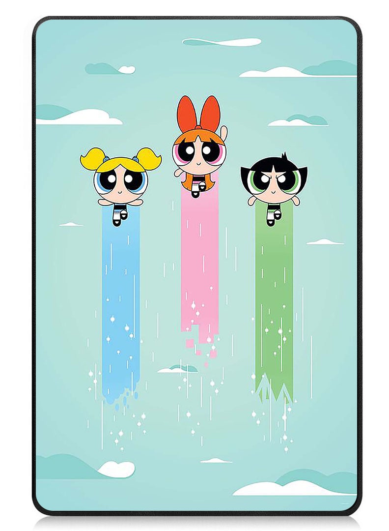 Theodor Protective Flip Case For Samsung Galaxy Tab S9 FE With Trifold Stand Auto Wake Sleep Shockproof Cover Powerpuff girls - Image 1