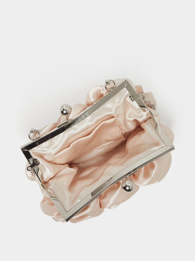 Styli Styli Rose Corsage Detail Clutch with Chain Strap - Image 4