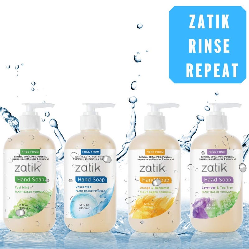 Zatik Naturals - Liquid Hand Soap (Orange & Bergamot), Moisturizing Handwash, Grey Water Safe, 12 oz (Pack of 1) - Image 4