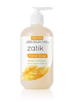 zatik Zatik Naturals - Liquid Hand Soap - Orange & Bergamot Moisturizing Handwash, 12 oz (Pack of 1) 