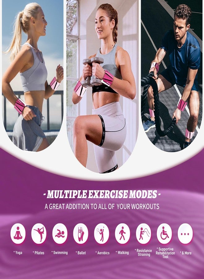 BECOJADDE Wrist Weights for Women At Home 2Lbs Ankle Weights Set of 2 Adjustable Weighted Wristbands Arm Leg Weights for Women Men Suitable for Walking Swimming Running Pilates Yoga Gym, Pink - Image 3