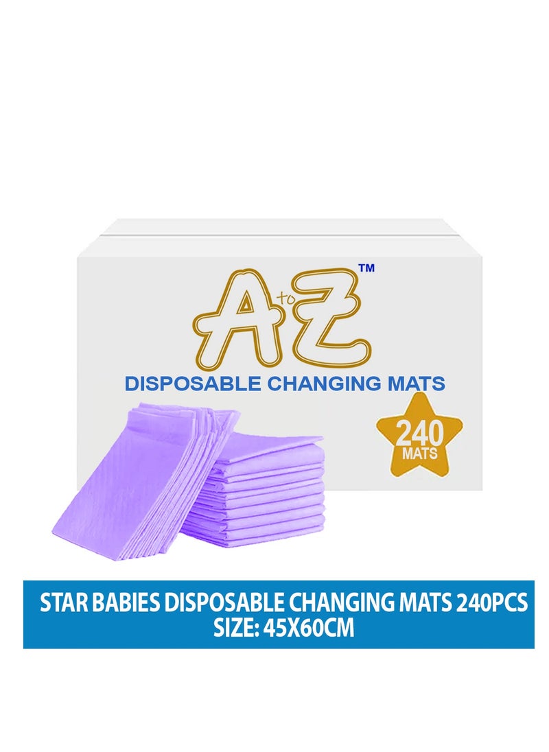 A TO Z A to Z - Disposable Changing Mat size (45cm x 60cm) Large- Premium Quality for Baby Soft Ultra Absorbent Waterproof - Pack of 240-Lavender  - Image 2