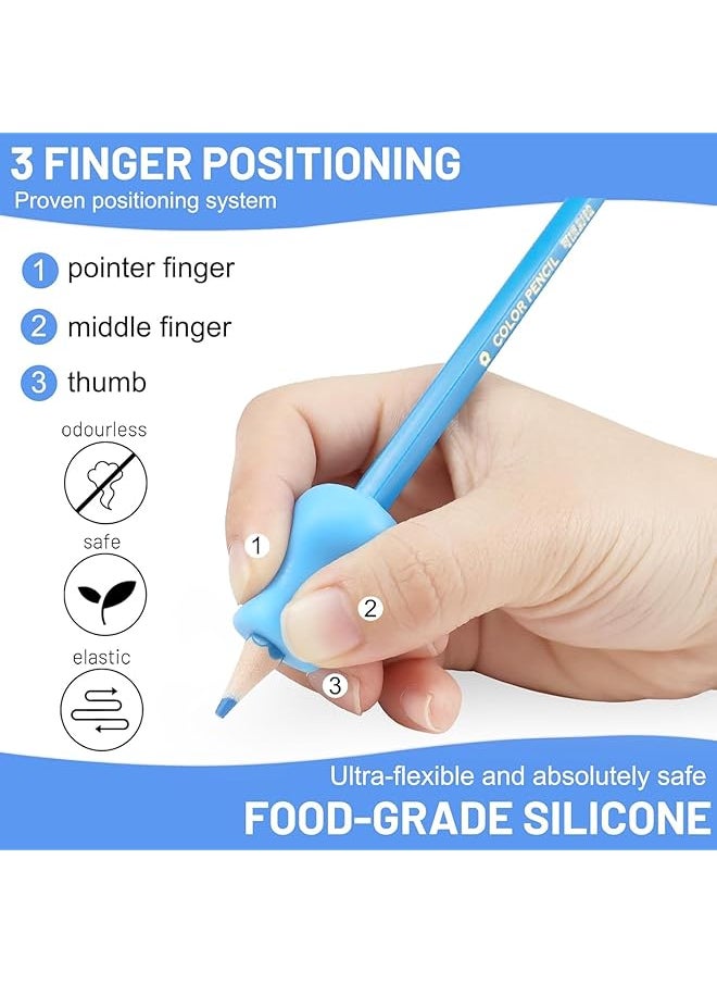 erorex - The Pencil Grip Neon Pencil Grippers 6 Pcs Pencil Grips For Kids Handwriting Ergonomic Pen Grip For Righties And Lefties Pencil Holder For Kids Adults Writing Tool With Finger 10 - Image 1