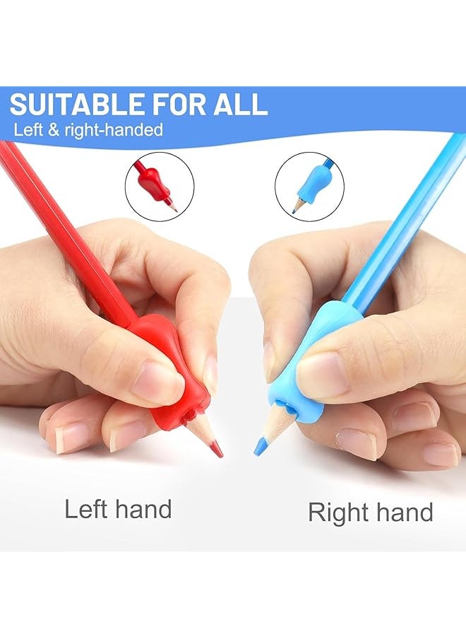 erorex - The Pencil Grip Neon Pencil Grippers 6 Pcs Pencil Grips For Kids Handwriting Ergonomic Pen Grip For Righties And Lefties Pencil Holder For Kids Adults Writing Tool With Finger 10 - Image 1