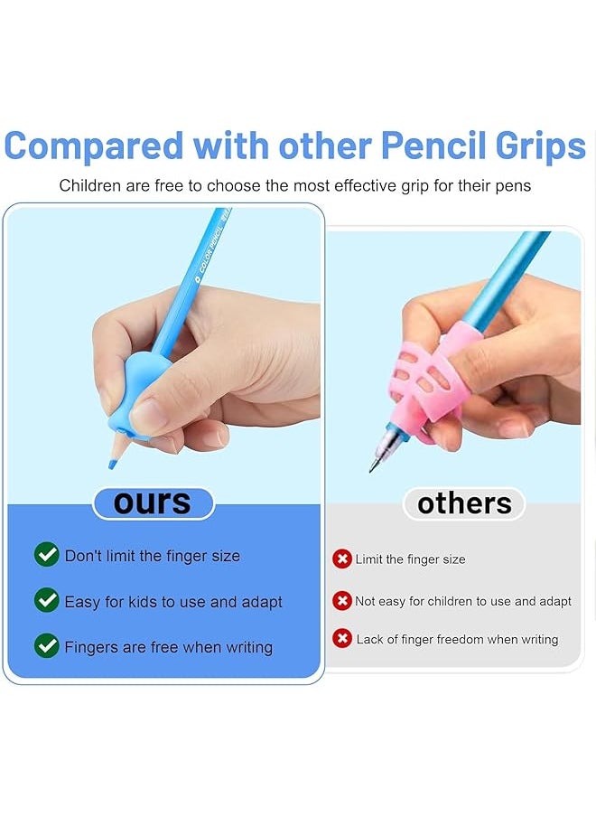 erorex - The Pencil Grip Neon Pencil Grippers 6 Pcs Pencil Grips For Kids Handwriting Ergonomic Pen Grip For Righties And Lefties Pencil Holder For Kids Adults Writing Tool With Finger 10 - Image 1