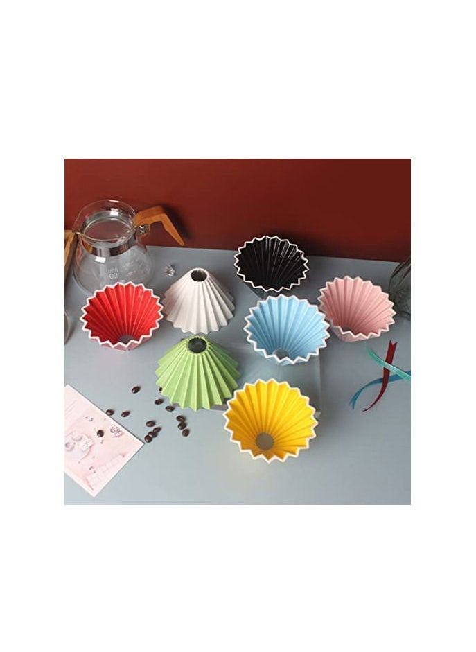 MIBRU Ceramic Coffee Dripper Origami Style Cone Filter Cup Reusable Pour Over Cafe Dripper for Home Office Restaurants 1 To 4 Cups  - Image 2
