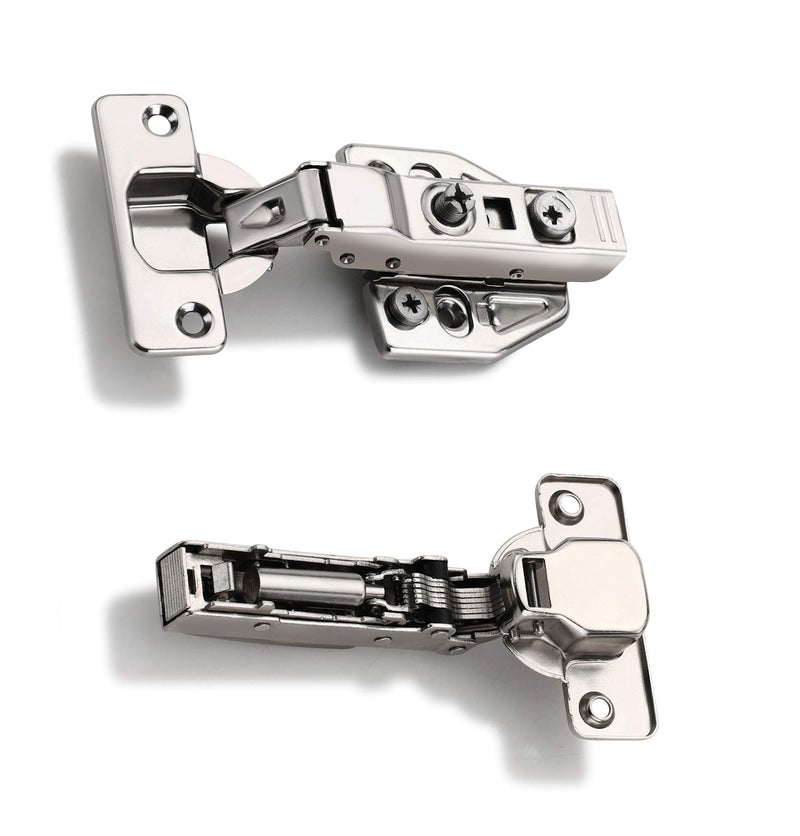 Met Craft Steel Soft Close 3D Hydraullic Clip On Concealed Hinges for Half Overlay Door Pack of 2 Pair (8 Degree Crank,Silver) - Image 3