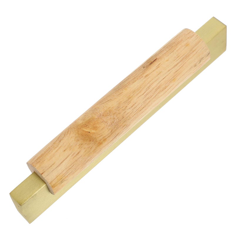 Solid Wood Cabinet Handles 96mm Hole Spacing Gold Finish Aluminum Base Drawer Pulls - Image 2