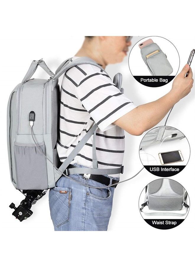 Caden DSLR Camera Backpack Bag Waterproof Anti Theft with 15.6 inch Laptop Compartment, USB Charging Port, Tripod Holder, Rain Cover, Inner Case, Compatible for Sony Canon Nikon Olympus  - Image 5