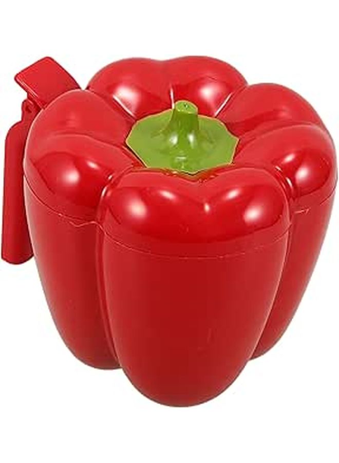 Red 4 Compartment Spice Box With Lid Kitchen Seasoning Organizer For Salt Pepper Sugar Storage - Image 1