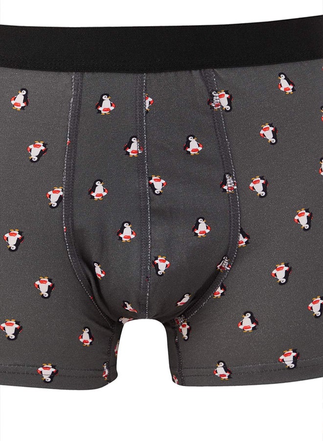 trendyol Multicolored 3Pack Patterned/Solid Cotton Boxer - Image 4