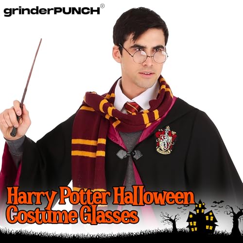grinderPUNCH Retro Round Clear Lens Glasses Metal Frame - Gunmetal - Image 3