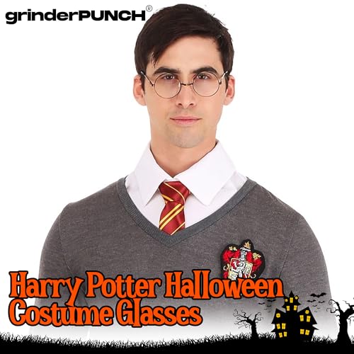 grinderPUNCH Retro Round Clear Lens Glasses Metal Frame - Gunmetal - Image 4