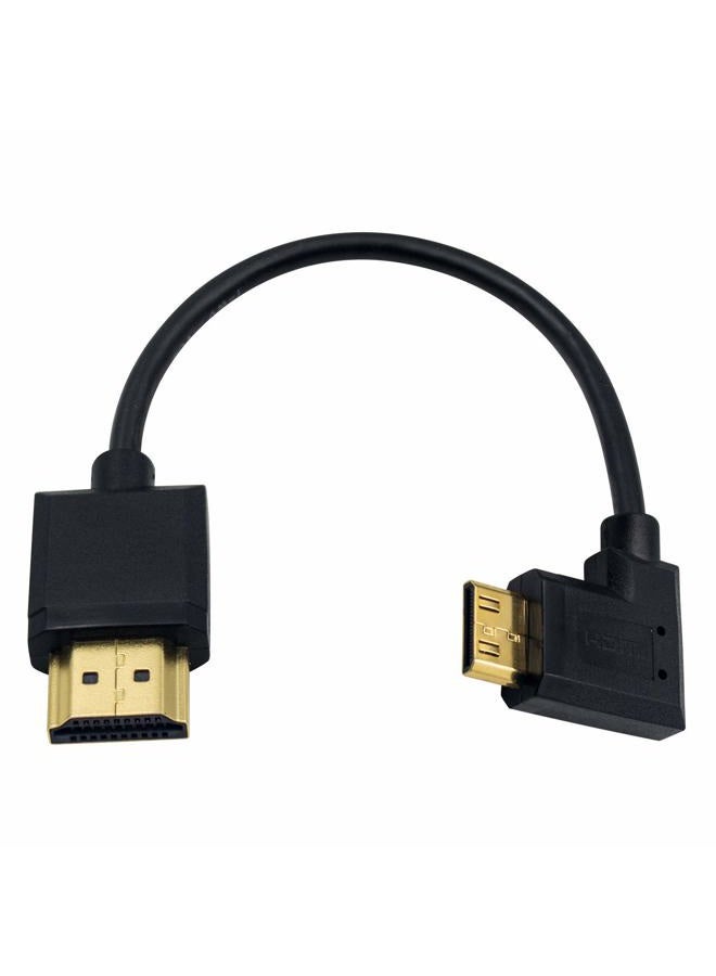 Duttek Ultra-Thin Short 90 Degree HDMI to Mini HDMI Cable 6inch/15cm, Left Angled Mini HDMI Male to A Male Cable, Support 4K@60Hz Ultra HD, 1080p, 3D for Camera, Laptop, HDTV - Image 1
