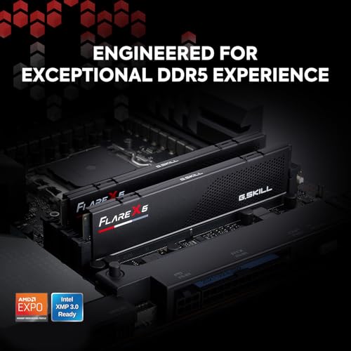 G.SKILL Flare X5 Series DDR5 RAM (AMD Expo & Intel XMP 3.0) 128GB (2x64GB) 6000MT/s CL36-44-44-96 1.25V Desktop Computer Memory U-DIMM - Matte Black (F5-6000J3644D64GX2-FX5) - Image 2