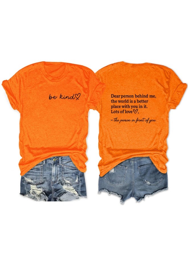 'Be Kind' Printed Women Graphic T-Shirts Casual Short Sleeve Tee Tops - Image 1