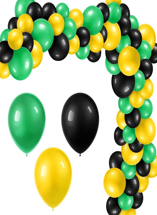 Sratte 120 Pcs Juneteenth Day Balloons Jamaica Latex Balloons Bulk 12 Inch Black Yellow Green Decor for Black History Month Independence Freedom Day Decorations Birthday Party Favors - Image 1
