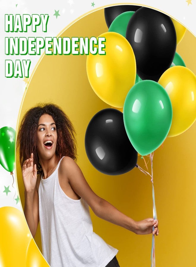 Sratte 120 Pcs Juneteenth Day Balloons Jamaica Latex Balloons Bulk 12 Inch Black Yellow Green Decor for Black History Month Independence Freedom Day Decorations Birthday Party Favors - Image 5