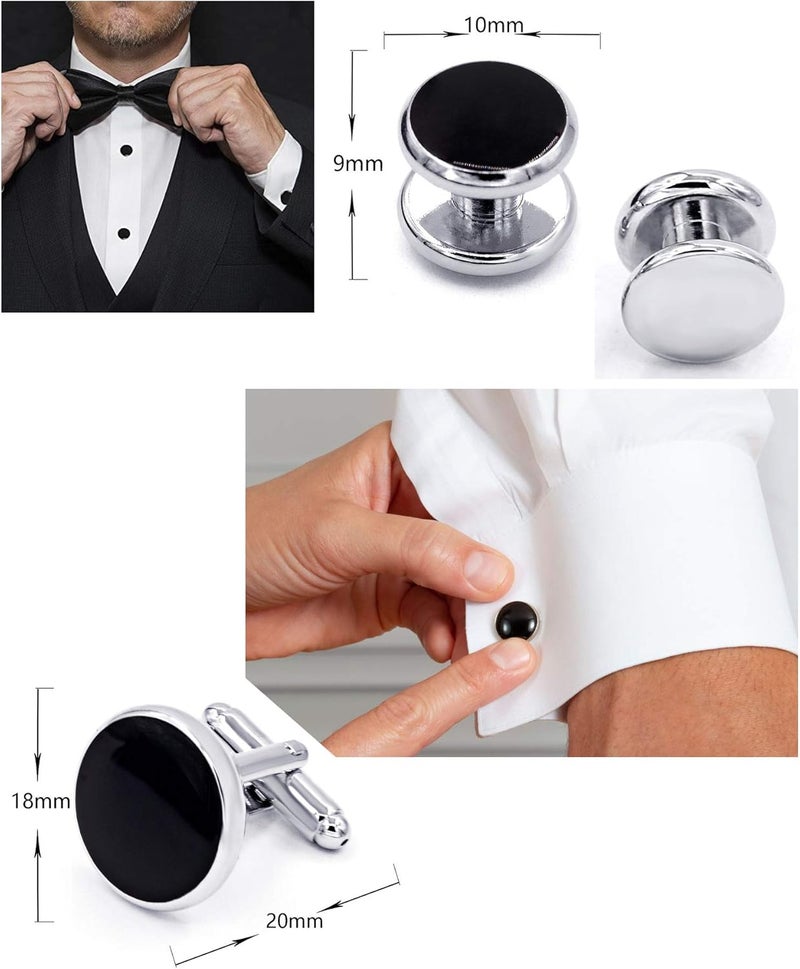 Zealmer 316L Stainless Steel Cufflinks Shirt Studs Business Wedding Gifts for Men - Image 3