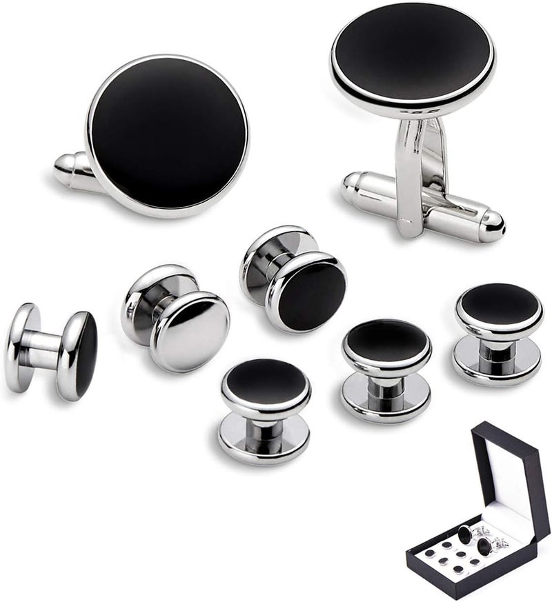 Zealmer 316L Stainless Steel Cufflinks Shirt Studs Business Wedding Gifts for Men - Image 1