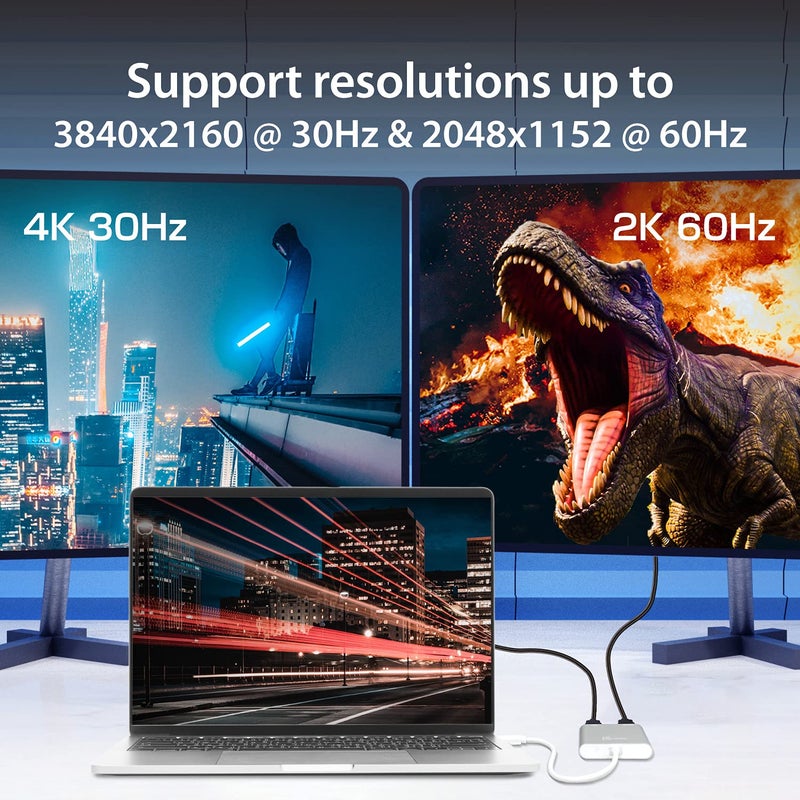 j5create USB to HDMI Adapter - Dual HDMI USB 3.0 Multi-Monitor Cable | 4K + 1080p | Compatible with Windows and macOS (JUA365) - Image 3