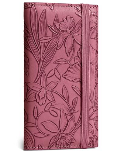 Zreal Checkbook Cover for Women & Men, Premium PU Leather Check Book Cover for Personal Checkbook, Top & Side Tear Duplicate Checks with RFID Blocking (Wine Red) - Image 1