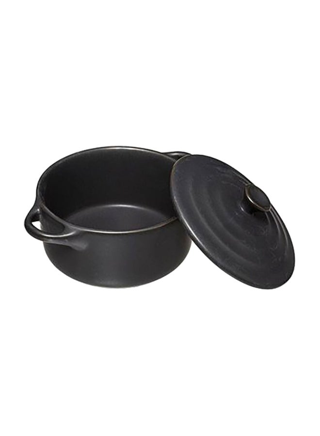 Five Simply Smart High-Quality and Durable Round Ceramic Casserole Dish with Lid Black 10cm 101770