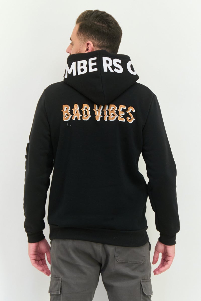 MEMBERS ONLY Men Hooded Embroidered Long Sleeves Sweatshirt, Black - Image 2