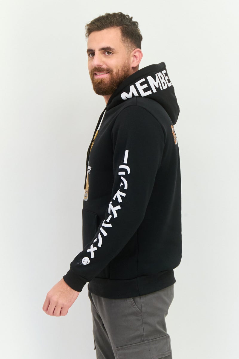 MEMBERS ONLY Men Hooded Embroidered Long Sleeves Sweatshirt, Black - Image 4