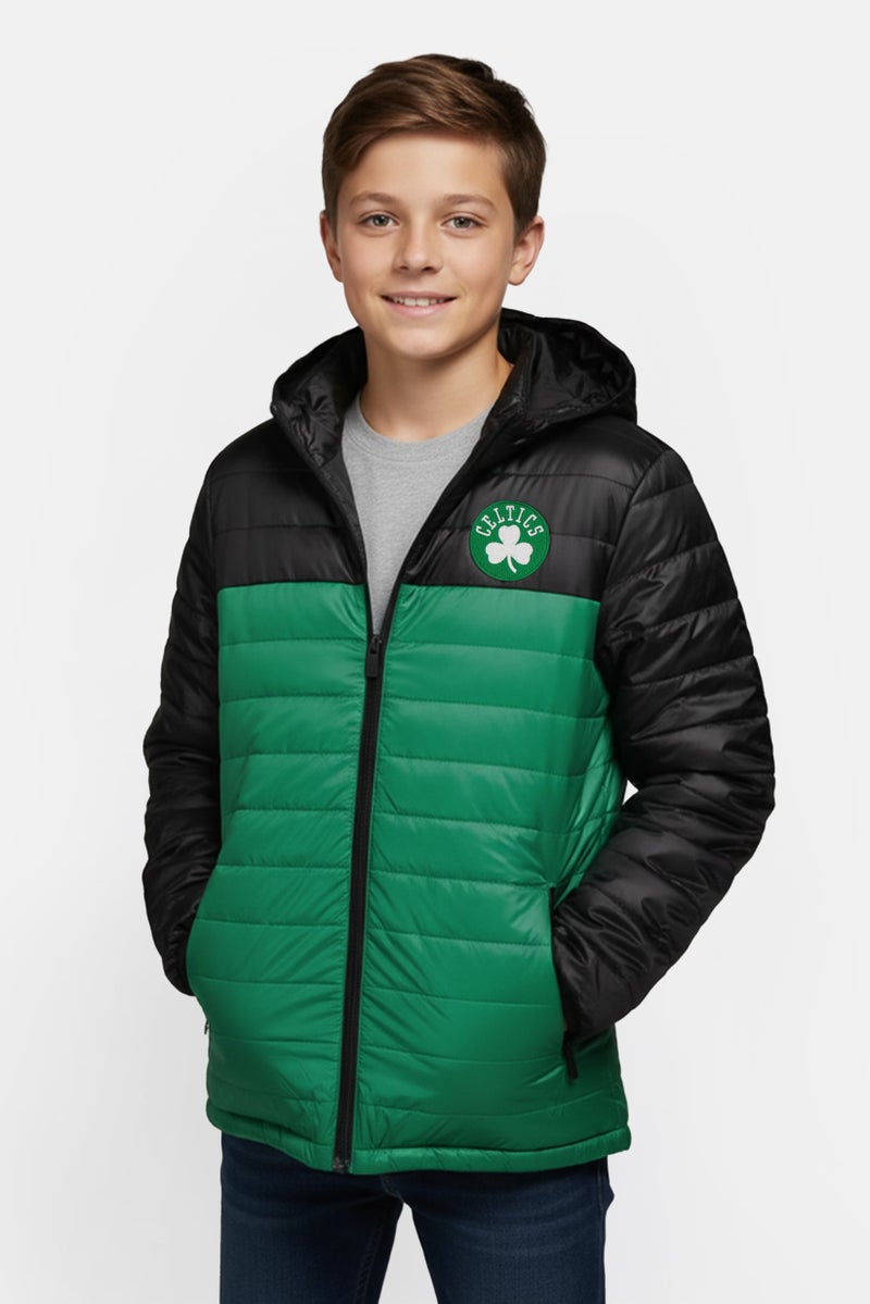 NBA Kids Boy Sportswear Fit Long Sleeve Outdoor Jacket, Green - Image 1
