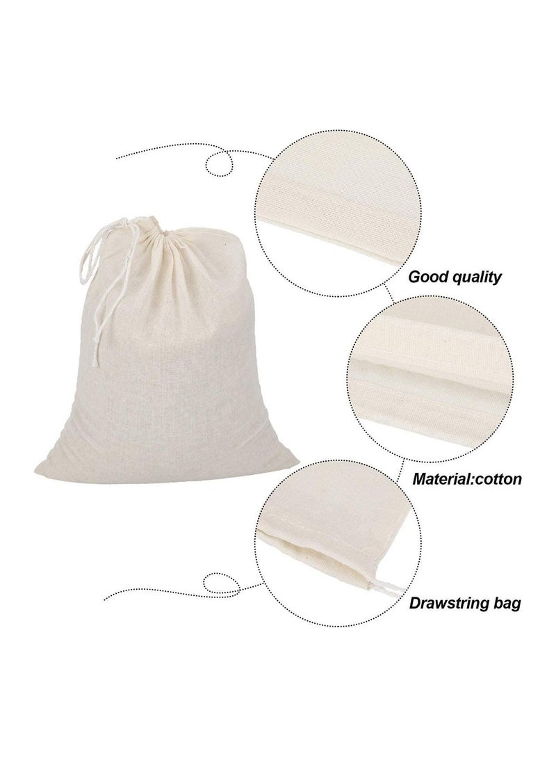 SYOSI Nut Milk Bag, 4 Pcs Cheesecloth Bag, Unbleached Cotton Fabric Cooking Twine, Washable and Reusable Strainer for Cheesemaking, Food Filter/Strainer, 25 x 30 cm - Image 3