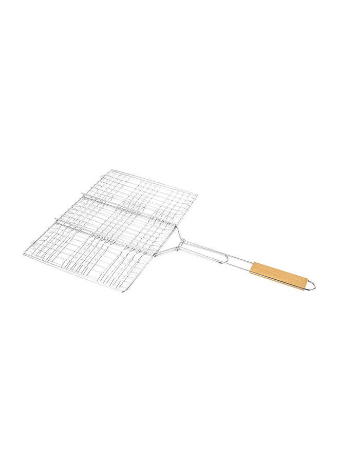 Royalford Chromium Plated Iron Bbq Grill For Indoor & Outdoor Silver/Brown 30 x 40 x 58cm - Image 2
