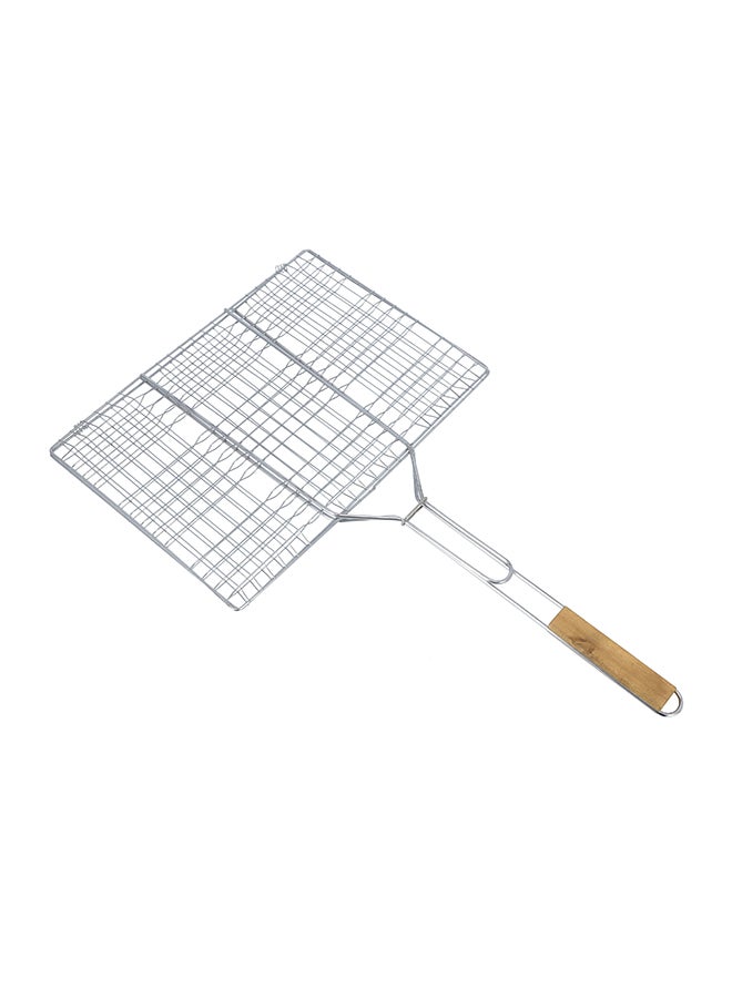 Royalford Chromium Plated Iron Bbq Grill For Indoor & Outdoor Silver/Brown 30 x 40 x 58cm - Image 1