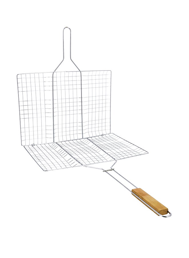 Royalford Chromium Plated Iron Bbq Grill For Indoor & Outdoor Silver/Brown 30 x 40 x 58cm - Image 3