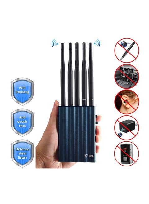 5 Bands Portable RF Signal Detector 3G 4G 5G GPS GSM WiFi Devices Network Frequency Device, Car GPS Jammer Blocker Shilter, Anti-tracking Antisneak-shot Defensestea-llisten for Car Office Room
